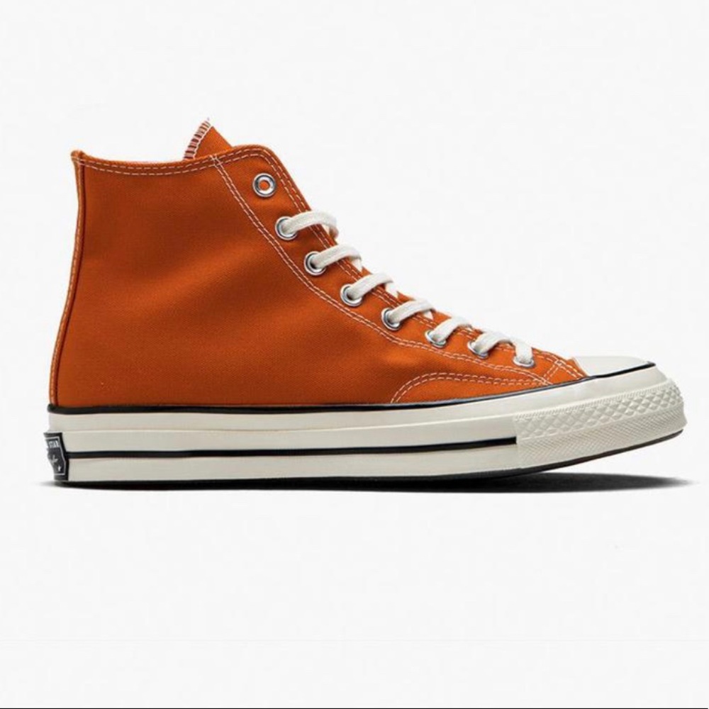 Converse 70’s hi orange high tops men’s 7.5, women’s 9.5